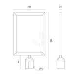 Stainless Steel A4 Sign Frame Portrait fits Retractable Belt Barrier Bollard