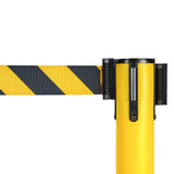 Retractable Belt Barrier Bollard - Yellow Post, Black/Yellow Belt 2-Post Set