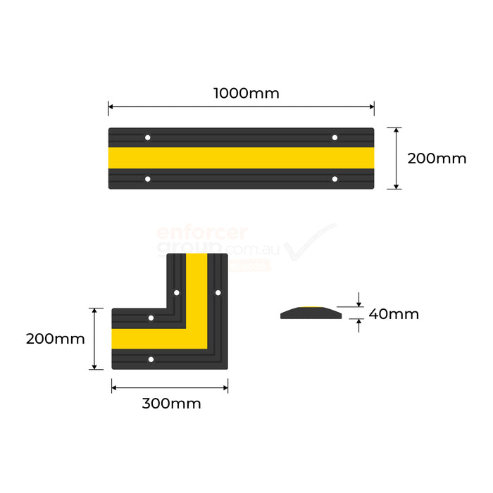 Rubber Floor Bunding (Black and Safety Yellow)