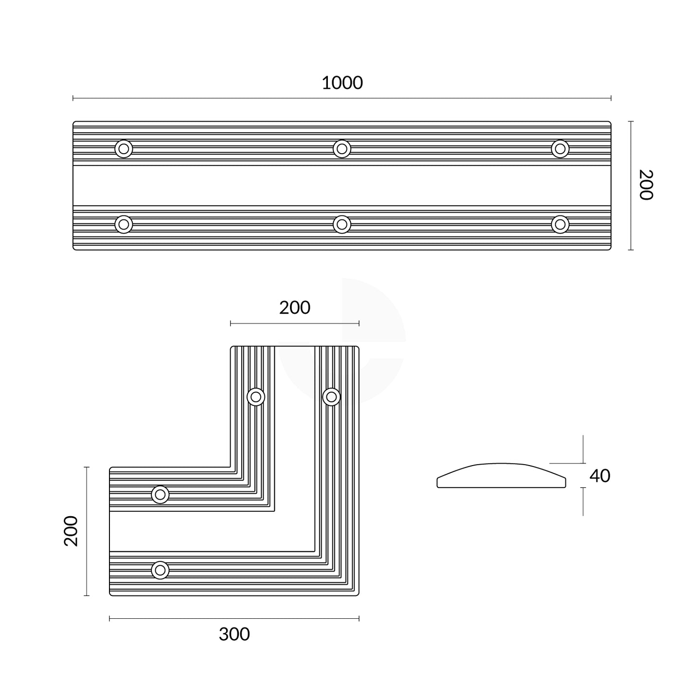 Rubber Floor Bunding (Black and Safety Yellow)