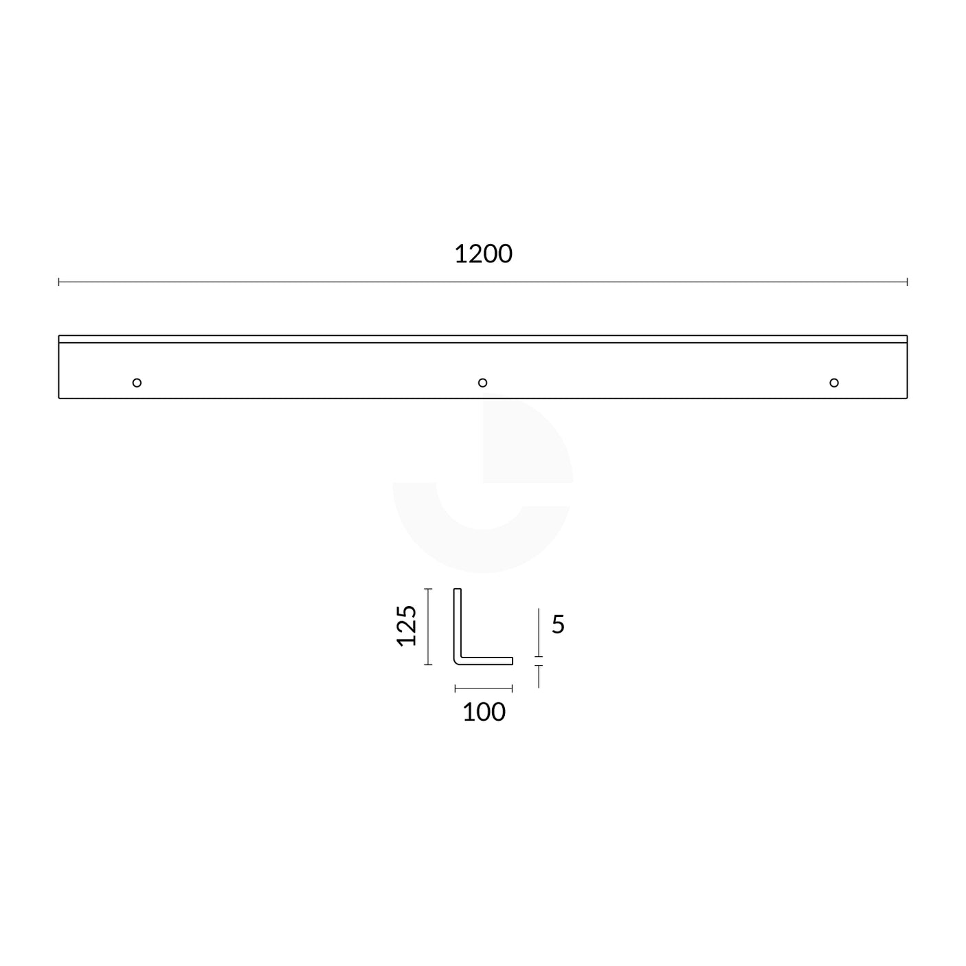 Enforcer Floor Guide Rail -1200 long