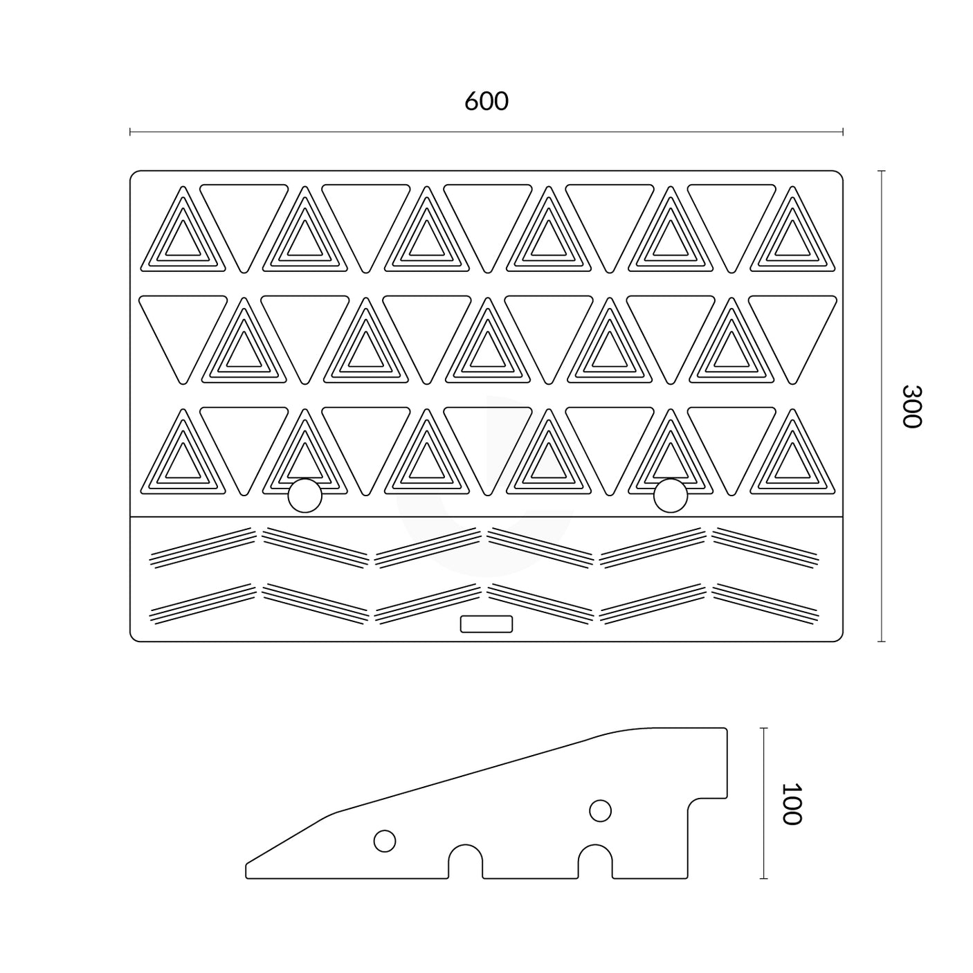 Kerb Ramp Rubber High-Vis Reflectors - 100mm High