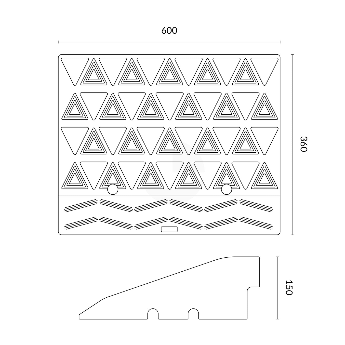 Kerb Ramp Rubber High-Vis Reflectors - 150mm High