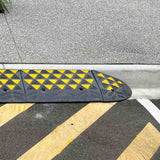 Kerb Ramp Rubber High-Vis Reflectors End - 150mm High