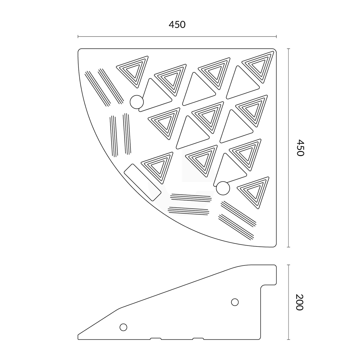 Kerb Ramp Rubber High-Vis Reflectors End - 200mm High
