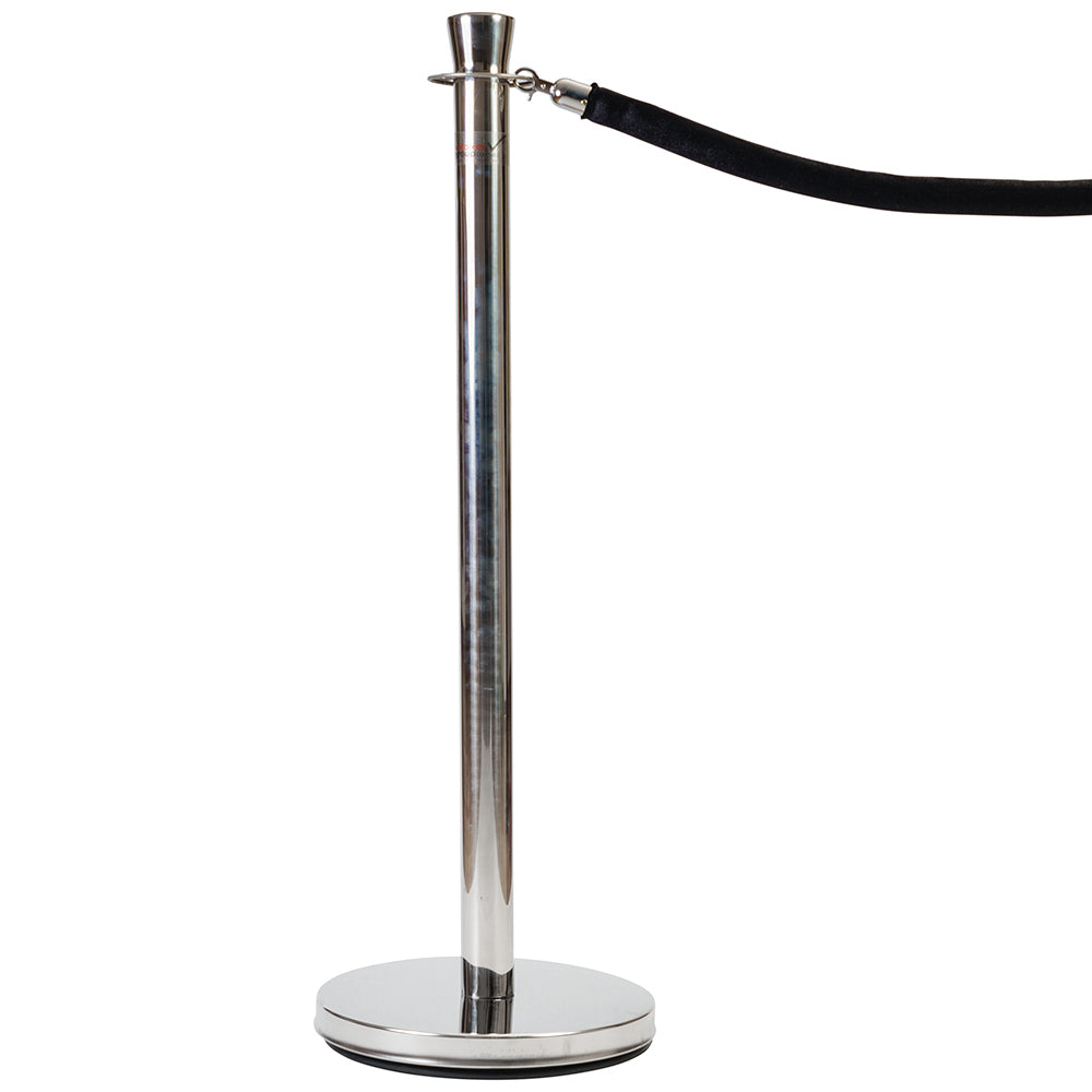 Rope Barrier Bollard Post and Base - Stainless Steel