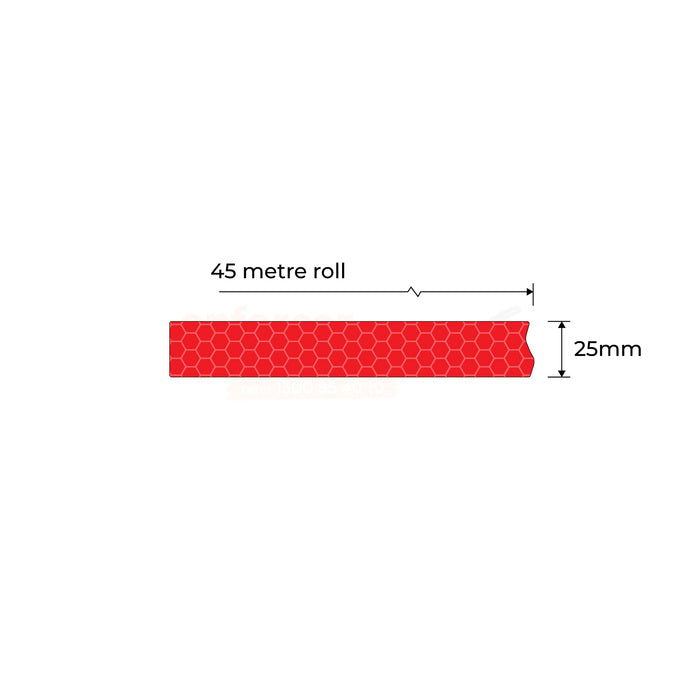 Red Reflective Tape 25mm Class 1 - 45 Metre Roll