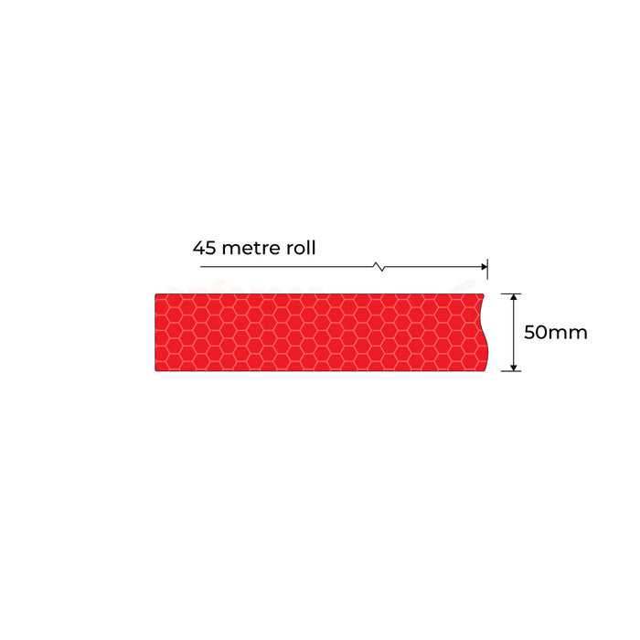 Red Reflective Tape 50mm Class 1 - 45 Metre Roll