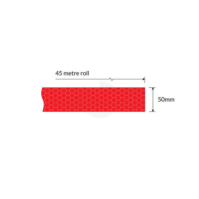 Red Reflective Tape 50mm Class 1 - 45 Metre Roll