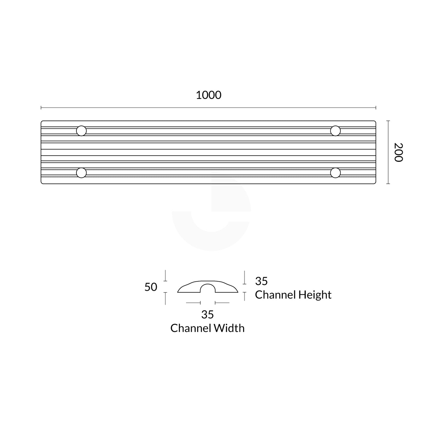 Speed Hump Cable Protector - One (1) Channel Black
