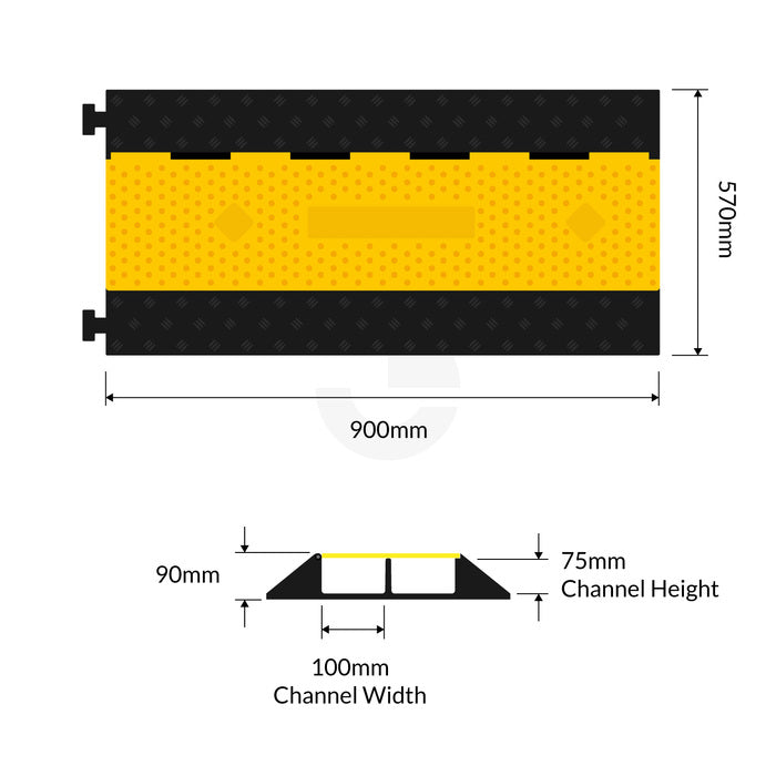 Speed Hump Cable Protector 2 Channel - Big
