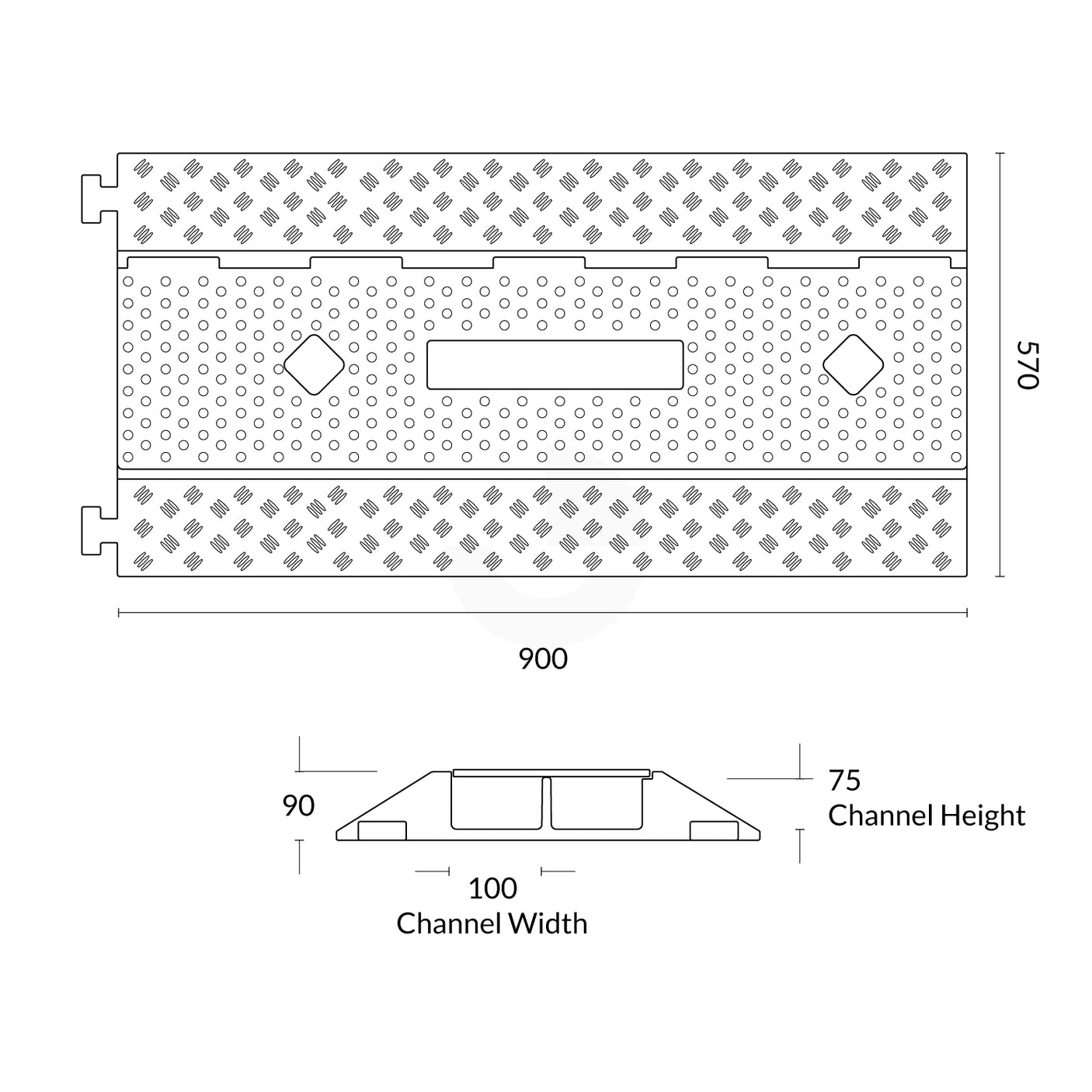 Speed Hump Cable Protector 2 Channel - Big