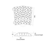 Cable Protector Three Channel Corner - 45 Degree