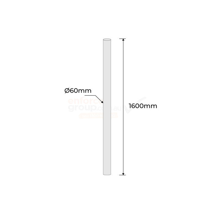 Galvanised Sign Post 60mm O/D  1.6 Metre Long