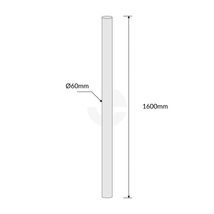 Galvanised Sign Post 60mm O/D  1.6 Metre Long