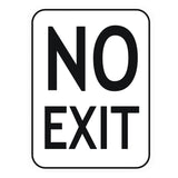 R2-8A "No Exit" Sign, 450mm x 600mm, Black Text on Reflective White Background Aluminium Sign