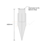 Sign Post Spike In Ground 450mm Including Wedge Key