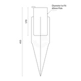 Sign Post Spike In Ground 450mm Including Wedge Key