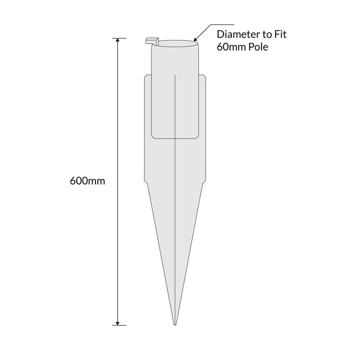 Sign Post Spike In Ground 600mm Including Wedge Key