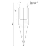 Sign Post Spike In Ground 600mm Including Wedge Key