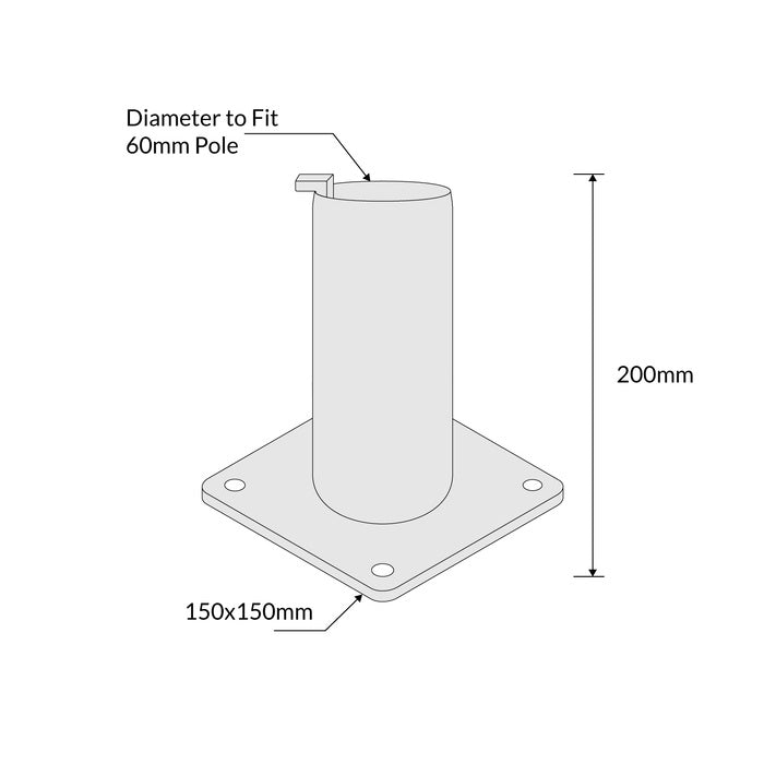 Sign Post Sleeve Surface Mounted Including Wedge Key