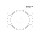 TD1, & TD2, Sign Bracket with Hex Head Bolt to suit 60mm O/D Sign Pole