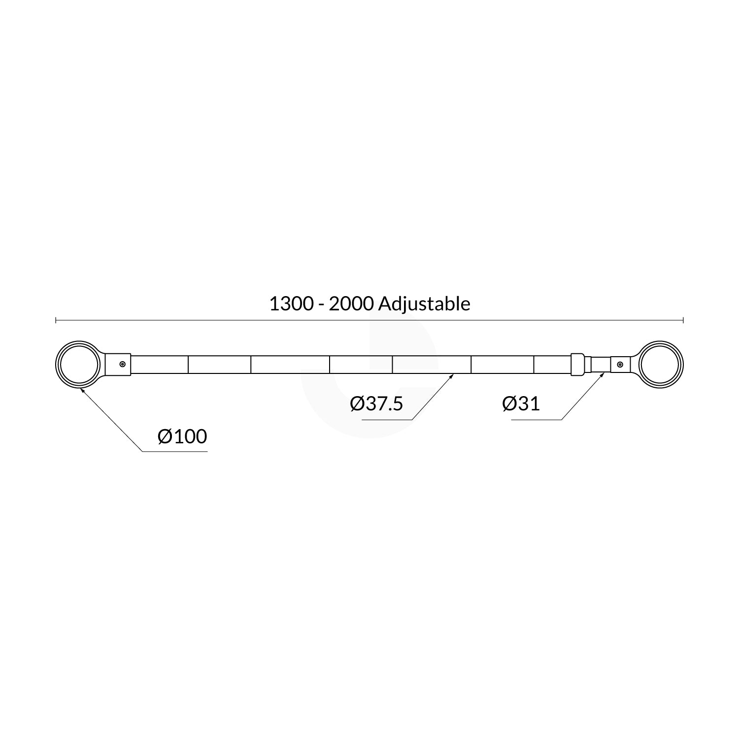 Cone Bar Extendable Black/Yellow