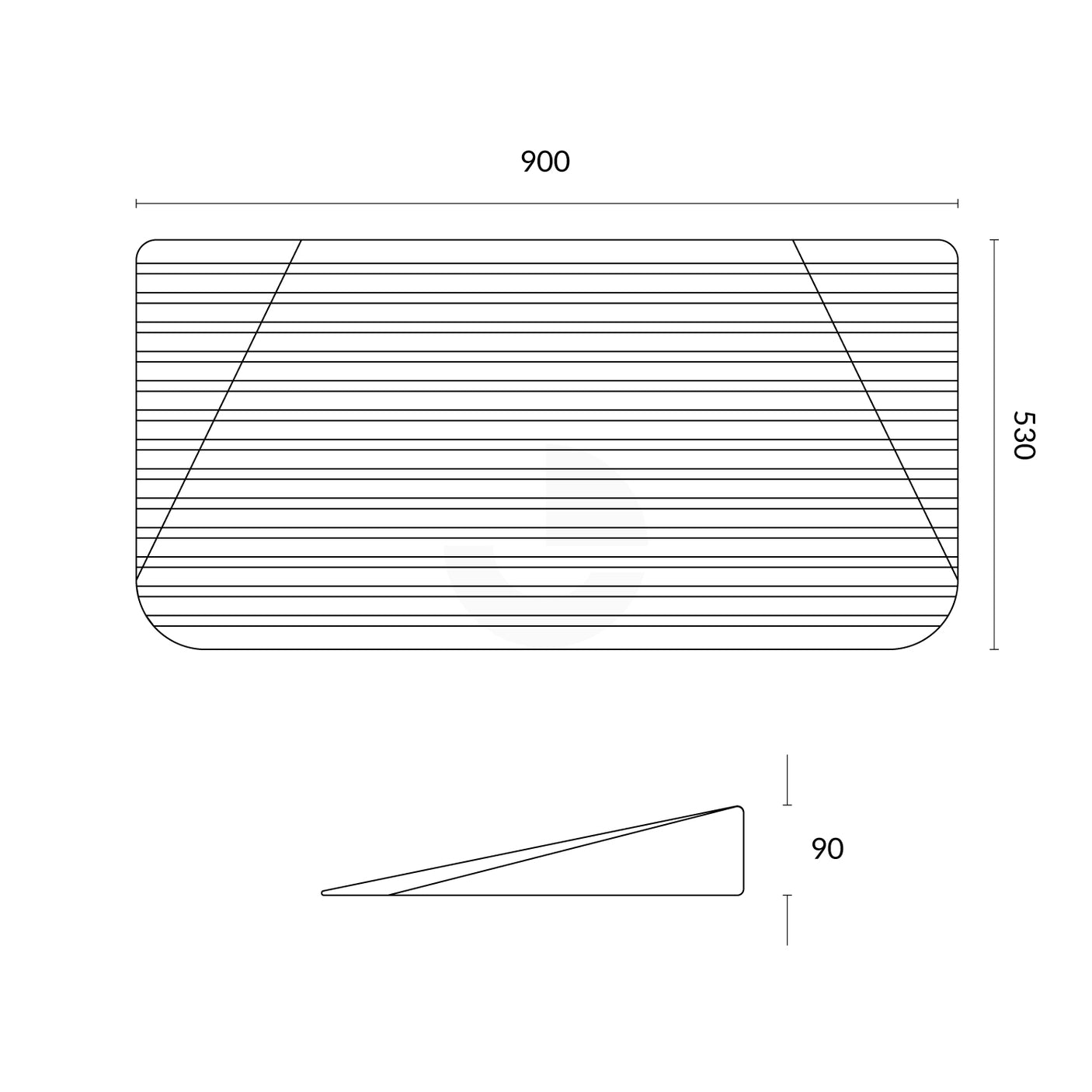 Threshold Door Access Ramp - 900 x 90mm High