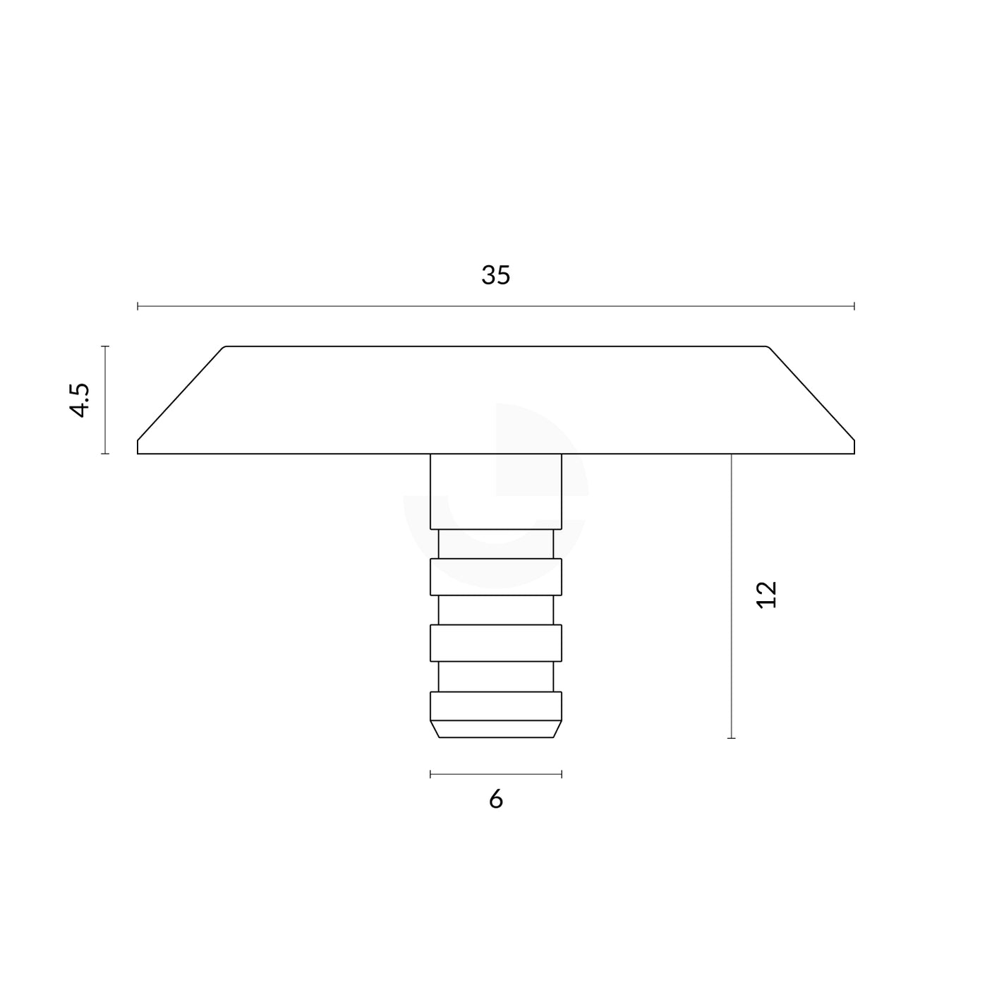 Tactile Indicator Single Stud - Brass
