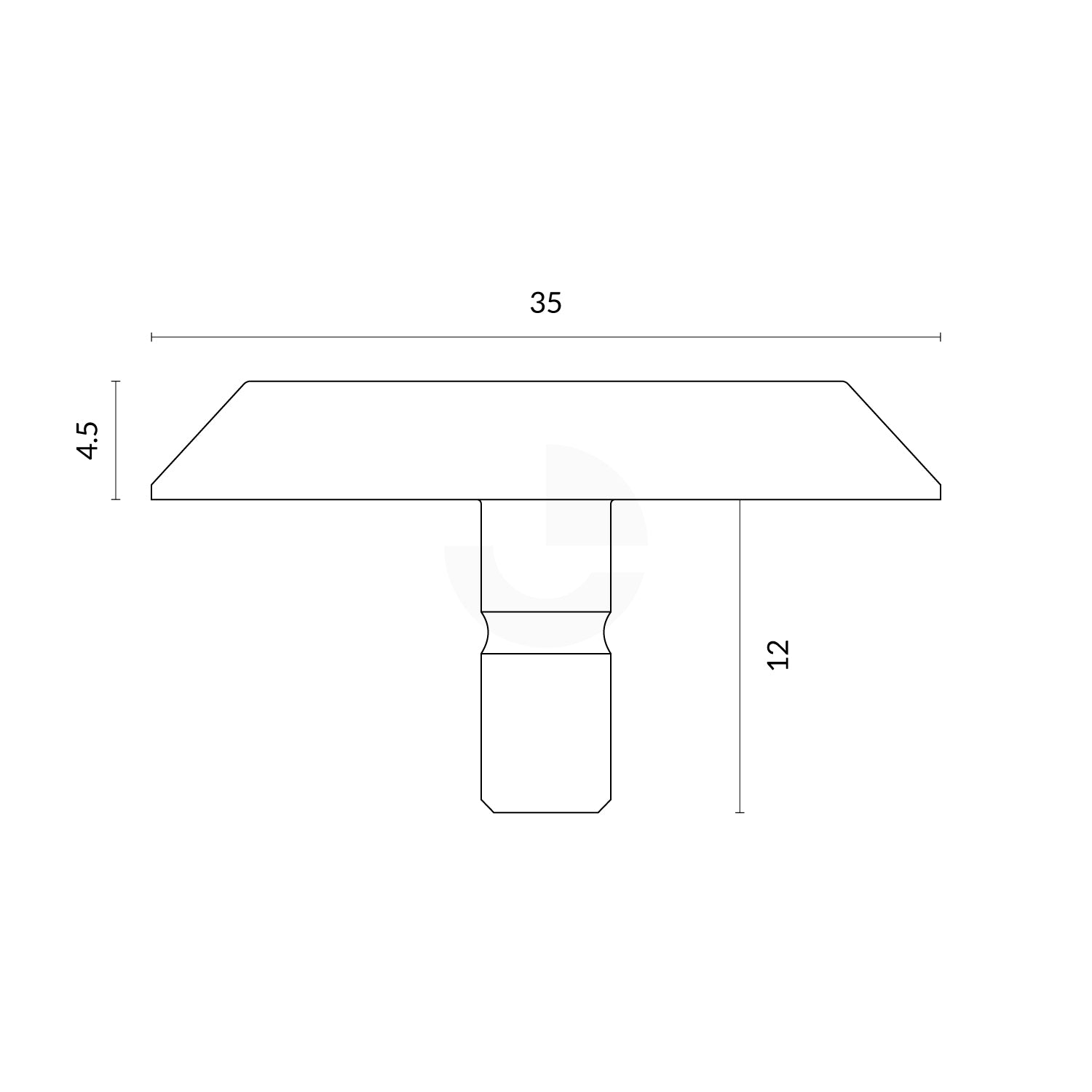Tactile Indicator Single Stud - Stainless Steel With Black Carb Insert