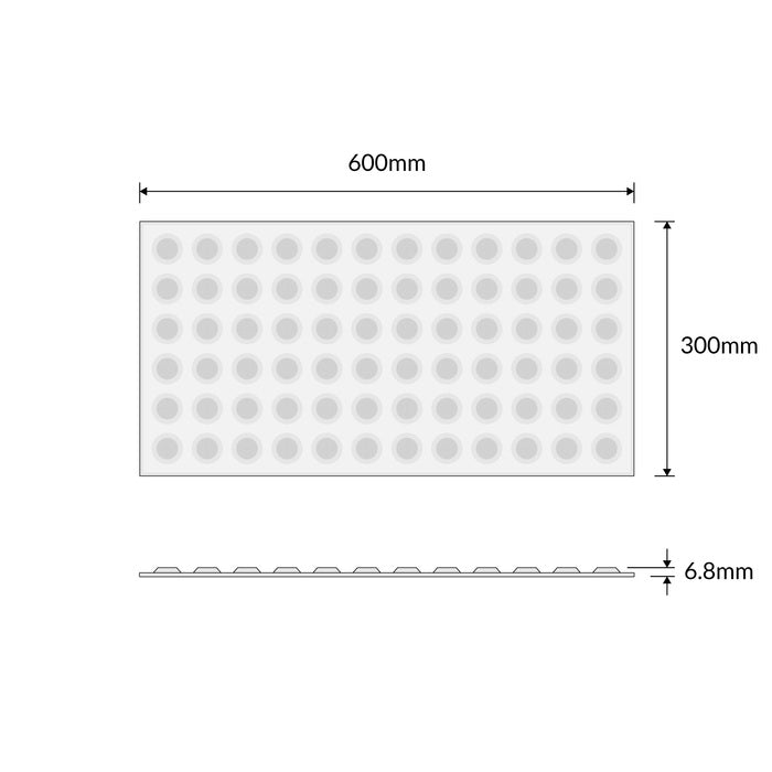 Tactile Indicators - 316 Stainless Steel Silver 300x600