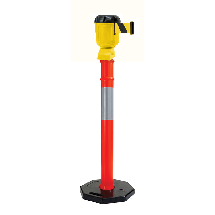 T-Top 9M Retractable Tape Barrier  - Yellow/Black