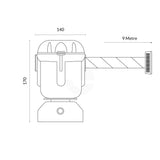 T-Top 9M Retractable Tape Barrier  - Yellow/Black