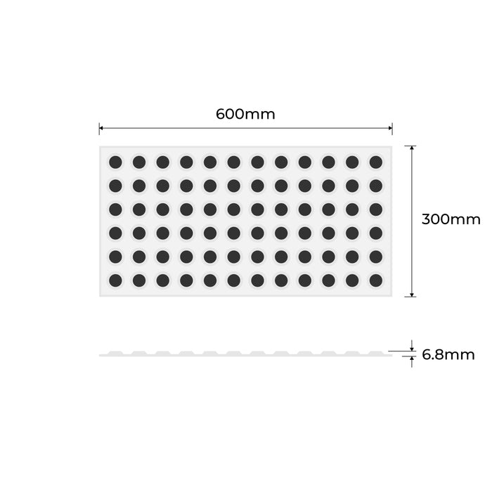 Stainless Steel 316 Tactile Plate With Black Carborundum Infill 300x600