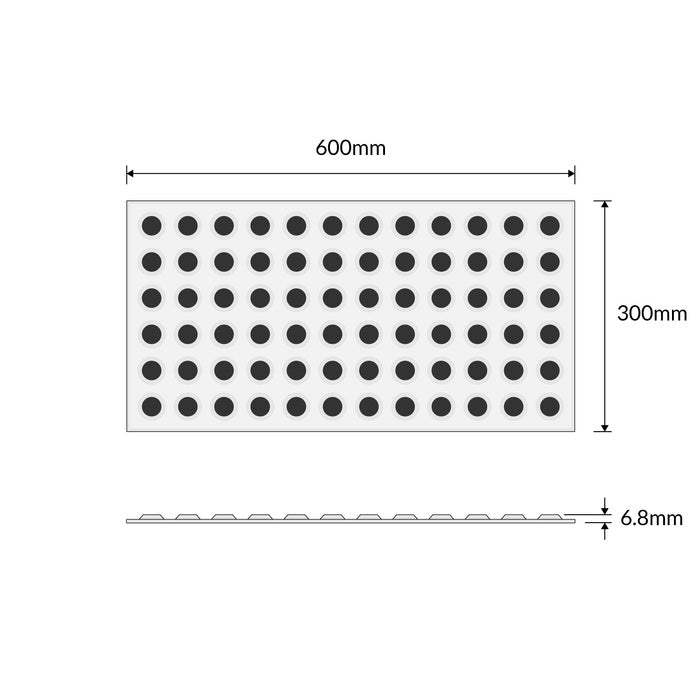 Stainless Steel 316 Tactile Plate With Black Carborundum Infill 300x600