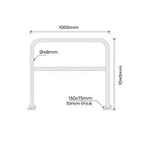 U-Bar Double Hand Rail - Galvanised 1metre