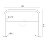 U-Bar Hand Rail Galvanised 2 Metre
