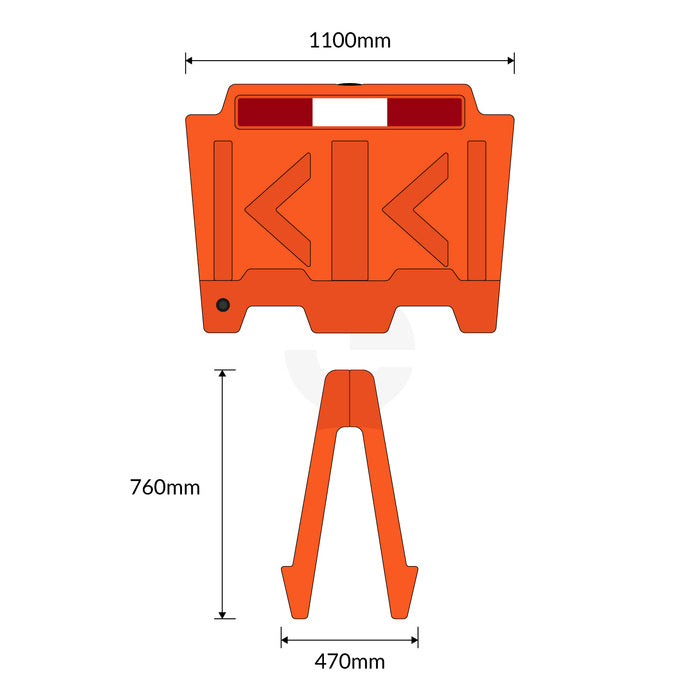 Stackable Water Barrier - Orange