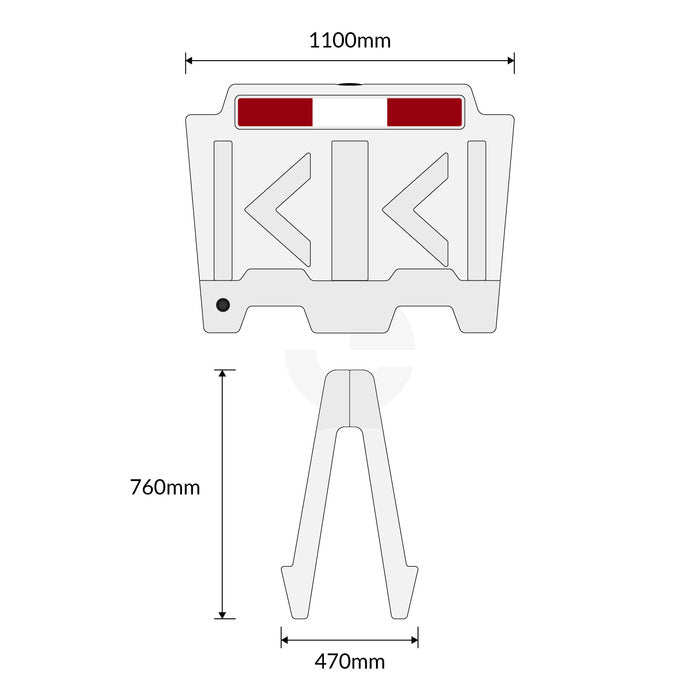 Stackable Water Barrier-White