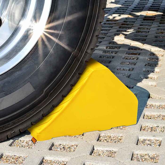 Truck Wheel Chock Plastic - Yellow