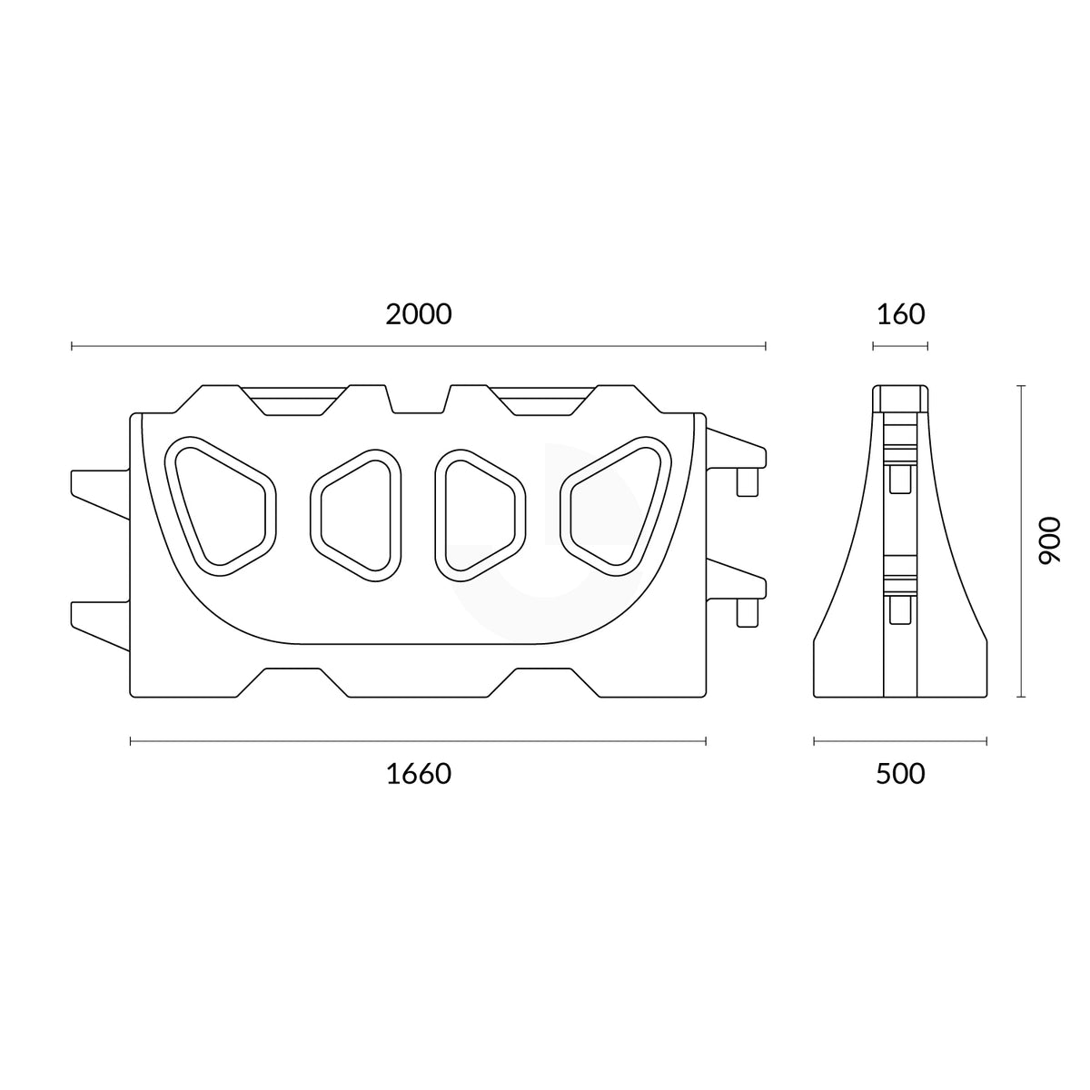 Enforcer Water Filled Barrier - Orange