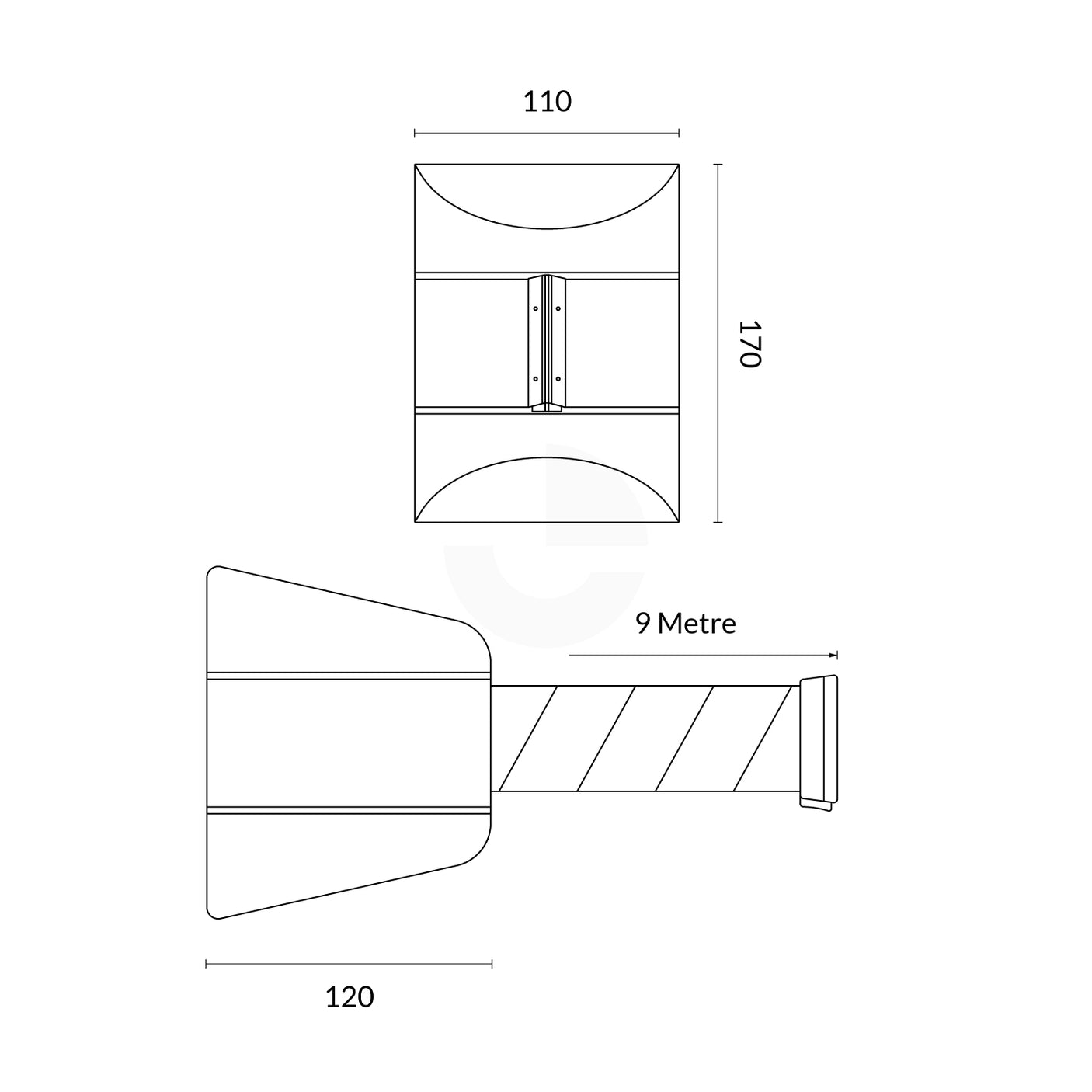 Wall Mount Retractable Barrier  - Red/White