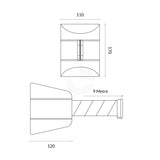 Wall Mount Retractable Barrier  - Red/White