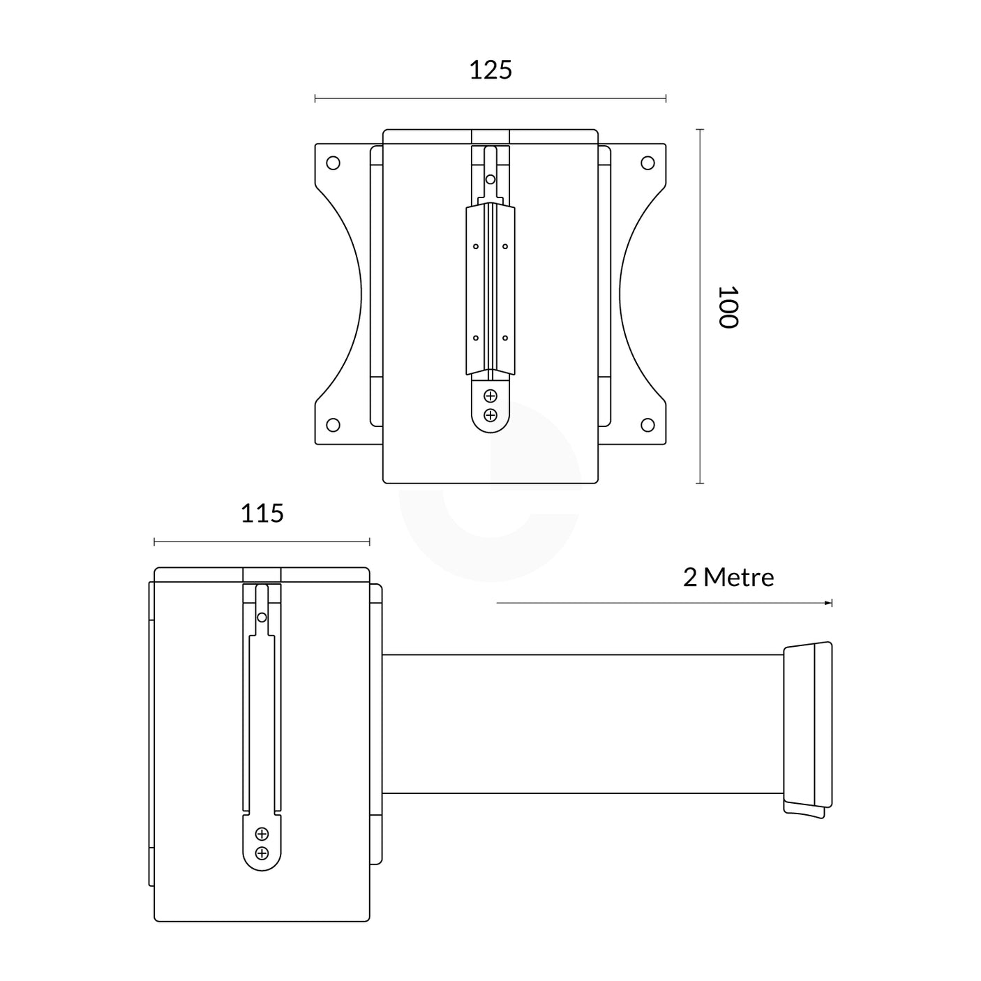 Wall Mount Retractable Barrier - Stainless Steel With Red Belt