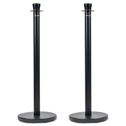 Rope Barrier Bollard Post - Powder Coated Matt Black 2-Post Set